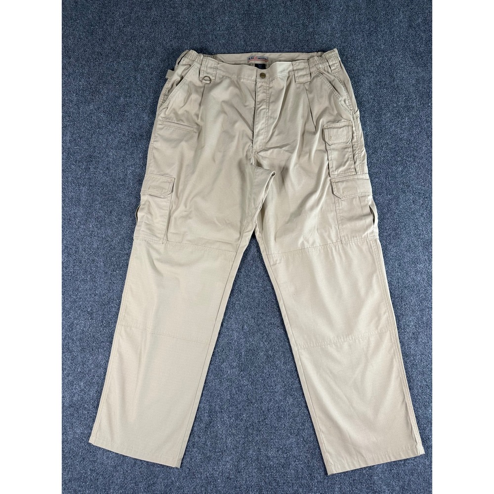 5.11 Tactical Pants Mens 42x32 Khaki Double Knee Cargo Utility Workwear‎